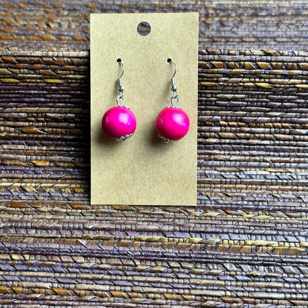 BOGO FREE PINK BEAD EARRINGS DANGLY